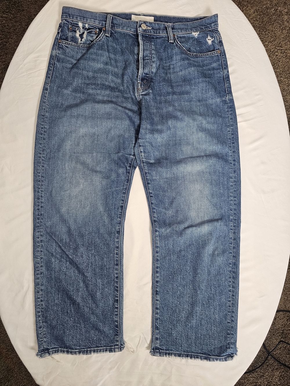 Mother Superior the Ditcher Crop Jeans Size 32 Style #1448-259 Blue Denim
